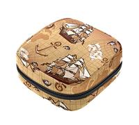 Bolsa de almacenamiento de servilletas sanitarias, bolsas de productos femeninos, bolsa portátil para kit de período para niñas, mujeres, señoras, mapa antiguo del mundo, Varios colores, 4.7x6.6x6.6 in/12x17x17 cm