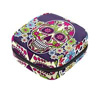 Bolsa de almacenamiento de servilletas sanitarias, bolsas de productos femeninos, bolsa portátil para kit de período para niñas, mujeres, mujeres, mujeres, día de los muertos, fondo, Varios colores, 4.7x6.6x6.6 in/12x17x17 cm
