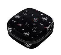 Bolsa de almacenamiento de servilletas sanitarias, bolsas de productos femeninos, bolsa portátil para niñas, mujeres, señoras, línea blanca, patrón de gatos y frases, Varios colores, 4.7x6.6x6.6 in/12x17x17 cm