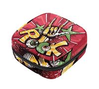 Bolsa de almacenamiento de servilletas sanitarias, bolsas de productos femeninos, bolsa portátil para niñas y mujeres, estrellas de rock musicales divertidas, Varios colores, 4.7x6.6x6.6 in/12x17x17 cm