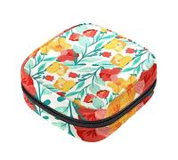 Bolsa de almacenamiento de servilletas sanitarias, bolsas de productos femeninos, bolsa portátil para kit de período para niñas, mujeres y señoras, floral, Varios colores, 4.7x6.6x6.6 in/12x17x17 cm
