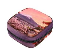 Bolsa de almacenamiento de servilletas sanitarias, bolsas de productos femeninos, bolsa portátil para niñas y mujeres, Fujiyoshida Japón cereza, Varios colores, 4.7x6.6x6.6 in/12x17x17 cm