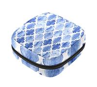 Bolsa de almacenamiento de servilletas sanitarias, bolsas de productos femeninos, bolsa portátil para niñas, mujeres, damas, acuarela, azul, geométrico, patrón marroquí, Varios colores, 4.7x6.6x6.6 in/12x17x17 cm