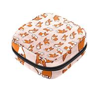 Bolsa de almacenamiento de servilletas sanitarias, bolsas de productos femeninos, bolsa portátil para niñas y mujeres, patrón divertido de perro corgi, Varios colores, 4.7x6.6x6.6 in/12x17x17 cm