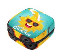 Bolsa de almacenamiento de servilletas sanitarias, bolsas de productos femeninos, bolsa portátil para niñas, mujeres, señoras, Hello Summer Funny Sun, Varios colores, 4.7x6.6x6.6 in/12x17x17 cm