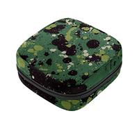 Bolsa de almacenamiento de servilletas sanitarias, bolsas de productos femeninos, bolsa portátil para niñas y mujeres, puntos coloridos sobre fondo verde, Varios colores, 4.7x6.6x6.6 in/12x17x17 cm