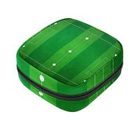 Bolsa de almacenamiento de servilletas sanitarias, bolsas de productos femeninos, bolsa portátil para niñas y mujeres, campo verde de fútbol, Varios colores, 4.7x6.6x6.6 in/12x17x17 cm
