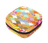 Bolsa de almacenamiento de servilletas sanitarias, bolsas de productos femeninos, bolsa portátil para niñas y mujeres, escamas de pescado japonesas, Varios colores, 4.7x6.6x6.6 in/12x17x17 cm