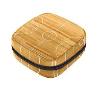 Bolsa de almacenamiento de servilletas sanitarias, bolsas de productos femeninos, bolsa portátil para niñas y mujeres, campo de baloncesto retro, Varios colores, 4.7x6.6x6.6 in/12x17x17 cm