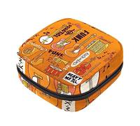 Bolsa de almacenamiento de servilletas sanitarias, bolsas de productos femeninos, bolsa portátil para niñas y mujeres, instrumento musical dibujado a mano Rock Jazz, Varios colores, 4.7x6.6x6.6 in/12x17x17 cm