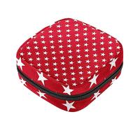 Bolsa de almacenamiento de servilletas sanitarias, bolsas de productos femeninos, bolsa portátil para niñas, mujeres, señoras, estrellas blancas sobre fondo rojo patrón, Varios colores, 4.7x6.6x6.6 in/12x17x17 cm
