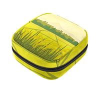 Bolsa de almacenamiento de servilletas sanitarias, bolsas de productos femeninos, bolsa portátil para niñas y mujeres, pintura de montaña de campo de arroz verde, Varios colores, 4.7x6.6x6.6 in/12x17x17 cm