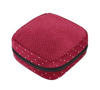 Bolsa de almacenamiento de servilletas sanitarias, bolsas de productos femeninos, bolsa portátil para niñas, mujeres, señoras, puntos blancos sobre rojo, Varios colores, 4.7x6.6x6.6 in/12x17x17 cm
