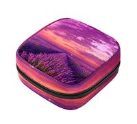 Bolsa de almacenamiento de servilletas sanitarias, bolsas de productos femeninos, bolsa portátil para niñas y mujeres, lavanda púrpura provenzal, Varios colores, 4.7x6.6x6.6 in/12x17x17 cm