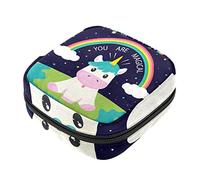 Bolsa de almacenamiento de servilletas sanitarias, bolsas de productos femeninos, bolsa portátil para niñas, mujeres, señoras, unicornio, vaca, arco iris, eres mágico, Varios colores, 4.7x6.6x6.6