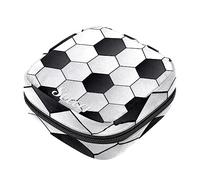 Bolsa de almacenamiento de servilletas sanitarias, bolsas de productos femeninos, bolsa portátil para kit de período para niñas, mujeres, mujeres, mujeres, fondo de fútbol, Varios colores, 4.7x6.6x6.6 in/12x17x17 cm