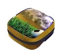 Bolsa de almacenamiento de servilletas sanitarias, bolsas de productos femeninos, bolsa portátil para kit de período para niñas, mujeres, mujeres, deportes, fútbol, césped, Varios colores, 4.7x6.6x6.6 in/12x17x17 cm