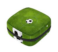 Bolsa de almacenamiento de servilletas sanitarias, bolsas de productos femeninos, bolsa portátil para niñas y mujeres, campo verde de fútbol, Varios colores, 4.7x6.6x6.6 in/12x17x17 cm
