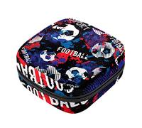 Bolsa de almacenamiento de servilletas sanitarias, bolsas de productos femeninos, bolsa portátil para niñas y mujeres, patrón de fútbol deportivo, Varios colores, 4.7x6.6x6.6 in/12x17x17 cm