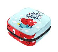 Bolsa de almacenamiento de servilletas sanitarias, bolsas de productos femeninos, bolsa portátil para niñas, mujeres, señoras, letras inspiradoras, corazón, Varios colores, 4.7x6.6x6.6 in/12x17x17 cm