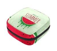 Bolsa de almacenamiento de servilletas sanitarias, bolsas de productos femeninos, bolsa portátil para niñas, mujeres, señoras, Hello Summer Watermelon Yummy, Varios colores, 4.7x6.6x6.6 in/12x17x17 cm