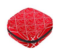 Bolsa de almacenamiento de servilletas sanitarias, bolsas de productos femeninos, bolsa portátil para niñas y mujeres, patrón geométrico de diamante rojo y blanco, Varios colores, 4.7x6.6x6.6