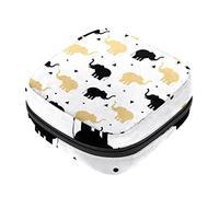Bolsa de almacenamiento de servilletas sanitarias, bolsas de productos femeninos, bolsa portátil para niñas y mujeres, elefante, negro, Varios colores, 4.7x6.6x6.6 in/12x17x17 cm