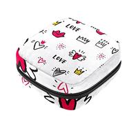 Bolsa de almacenamiento de servilletas sanitarias, bolsas de productos femeninos, bolsa portátil para niñas y mujeres, princesa, linda corona amor, Varios colores, 4.7x6.6x6.6 in/12x17x17 cm