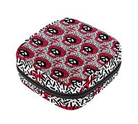 Bolsa de almacenamiento de servilletas sanitarias, bolsas de productos femeninos, bolsa portátil para niñas y mujeres, patrón de calaveras vintage divertido, Varios colores, 4.7x6.6x6.6 in/12x17x17 cm