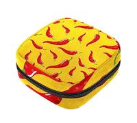 Bolsa de almacenamiento de servilletas sanitarias, bolsas de productos femeninos, bolsa portátil para kit de período para niñas, mujeres, damas, chile amarillo, Varios colores, 4.7x6.6x6.6 in/12x17x17 cm