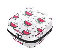 Bolsa de almacenamiento de servilletas sanitarias, bolsas de productos femeninos, bolsa portátil para kit de período para niñas, mujeres, damas, sandía blanca, Varios colores, 4.7x6.6x6.6 in/12x17x17 cm