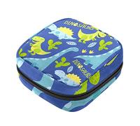 Bolsa de almacenamiento de servilletas sanitarias, bolsas de productos femeninos, bolsa portátil para niñas y mujeres, huella azul de dinosaurio, Varios colores, 4.7x6.6x6.6 in/12x17x17 cm
