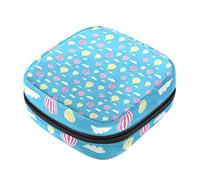 Bolsa de almacenamiento de servilletas sanitarias, bolsas de productos femeninos, bolsa portátil para niñas y mujeres, globos de aire caliente, patrón amarillo y rosa, Varios colores, 4.7x6.6x6.6 in/12x17x17 cm