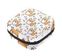 Bolsa de almacenamiento de servilletas sanitarias, bolsas de productos femeninos, bolsa portátil para niñas, mujeres, señoras, caricaturas, corgi, Varios colores, 4.7x6.6x6.6 in/12x17x17 cm