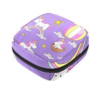 Bolsa de almacenamiento de servilletas sanitarias, bolsas de productos femeninos, bolsa portátil para niñas y mujeres, unicornio con globo arcoíris, Varios colores, 4.7x6.6x6.6 in/12x17x17 cm