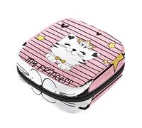 Bolsa de almacenamiento de servilletas sanitarias, bolsas de productos femeninos, bolsa portátil para niñas, mujeres, señoras, mi princesa, gato, rayas rosas, Varios colores, 4.7x6.6x6.6 in/12x17x17 cm