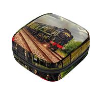 Bolsa de almacenamiento de servilletas sanitarias, bolsas de productos femeninos, bolsa portátil para niñas y mujeres, locomotora de vapor de tren antiguo, Varios colores, 4.7x6.6x6.6 in/12x17x17 cm