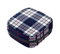 Bolsa de almacenamiento de servilletas sanitarias, bolsas de productos femeninos, bolsa portátil para niñas, mujeres, damas, patrón a cuadros, azul y blanco, Varios colores, 4.7x6.6x6.6 in/12x17x17 cm