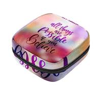 Bolsa de almacenamiento de servilletas sanitarias, bolsas de productos femeninos, bolsa portátil para niñas y mujeres, todo es posible si crees, Varios colores, 4.7x6.6x6.6 in/12x17x17 cm