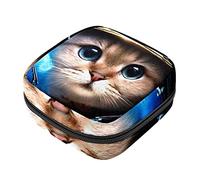 Bolsa de almacenamiento de servilletas sanitarias, bolsas de productos femeninos, bolsa portátil para niñas, mujeres, damas, galaxia, gato, astronautas, Varios colores, 4.7x6.6x6.6 in/12x17x17 cm