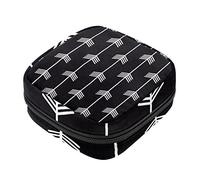 Bolsa de almacenamiento de servilletas sanitarias, bolsas de productos femeninos, bolsa portátil para niñas y mujeres, patrón de flecha blanca sobre fondo negro, Varios colores, 4.7x6.6x6.6 in/12x17x17 cm