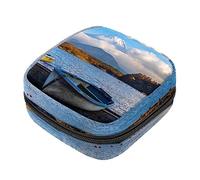 Bolsa de almacenamiento de servilletas sanitarias, bolsas de productos femeninos, bolsa portátil para kit de período para niñas, mujeres, señoras, Japón, Fujiyama, Varios colores, 4.7x6.6x6.6 in/12x17x17 cm