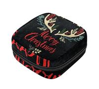 Bolsa de almacenamiento de servilletas sanitarias, bolsas de productos femeninos, bolsa portátil para niñas, mujeres, señoras, Feliz Navidad, Varios colores, 4.7x6.6x6.6 in/12x17x17 cm