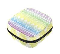 Bolsa de almacenamiento de servilletas sanitarias, bolsas de productos femeninos, bolsa portátil para niñas y mujeres, patrón geométrico de Navidad colorido arcoíris, Varios colores, 4.7x6.6x6.6 in/12x17x17 cm