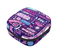Bolsa de almacenamiento de servilletas sanitarias, bolsas de productos femeninos, bolsa portátil para niñas y mujeres, patrón de letras de princesa, Varios colores, 4.7x6.6x6.6 in/12x17x17 cm