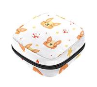 Bolsa de almacenamiento de servilletas sanitarias, bolsas de productos femeninos, bolsa portátil para niñas, mujeres, señoras, cara de corgi, sin costuras, Varios colores, 4.7x6.6x6.6 in/12x17x17 cm