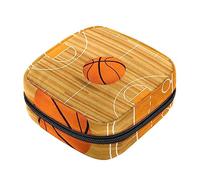 Bolsa de almacenamiento de servilletas sanitarias, bolsas de productos femeninos, bolsa portátil para niñas y mujeres, campo de baloncesto, naranja, Varios colores, 4.7x6.6x6.6 in/12x17x17 cm
