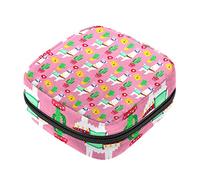 Bolsa de almacenamiento de servilletas sanitarias, bolsas de productos femeninos, bolsa portátil para niñas y mujeres, llama de alpaca rosa, Varios colores, 4.7x6.6x6.6 in/12x17x17 cm
