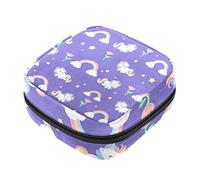 Bolsa de almacenamiento de servilletas sanitarias, bolsas de productos femeninos, bolsa portátil para niñas y mujeres, patrón de unicornio lindo y colorido, Varios colores, 4.7x6.6x6.6 in/12x17x17 cm