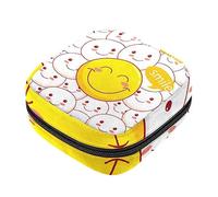 Bolsa de almacenamiento de servilletas sanitarias, bolsas de productos femeninos, bolsa portátil para kit de período para niñas, mujeres y señoras, sonrisa, Varios colores, 4.7x6.6x6.6 in/12x17x17 cm